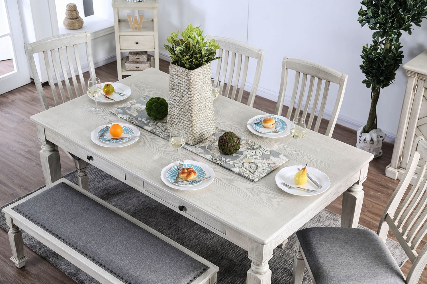 Georgia Wood Storage Dining Table w/Drawers