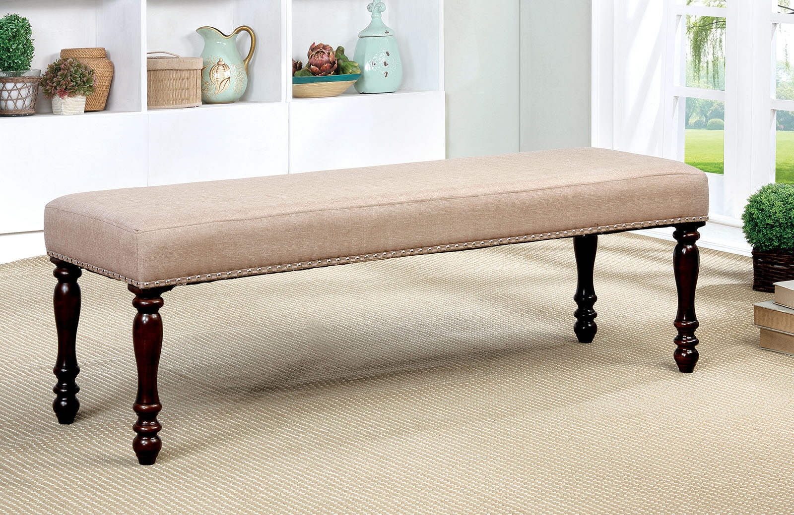 Hurdsfield Fabric/Wood Dining Bench