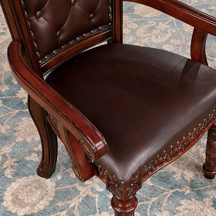 Canyonville Leatherette/Wood Dining Arm Chair, Set of 2