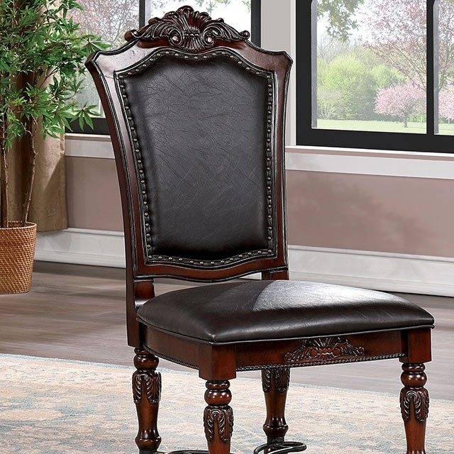 Picardy Leatherette/Steel/Wood Dining Side Chair, Set of 2
