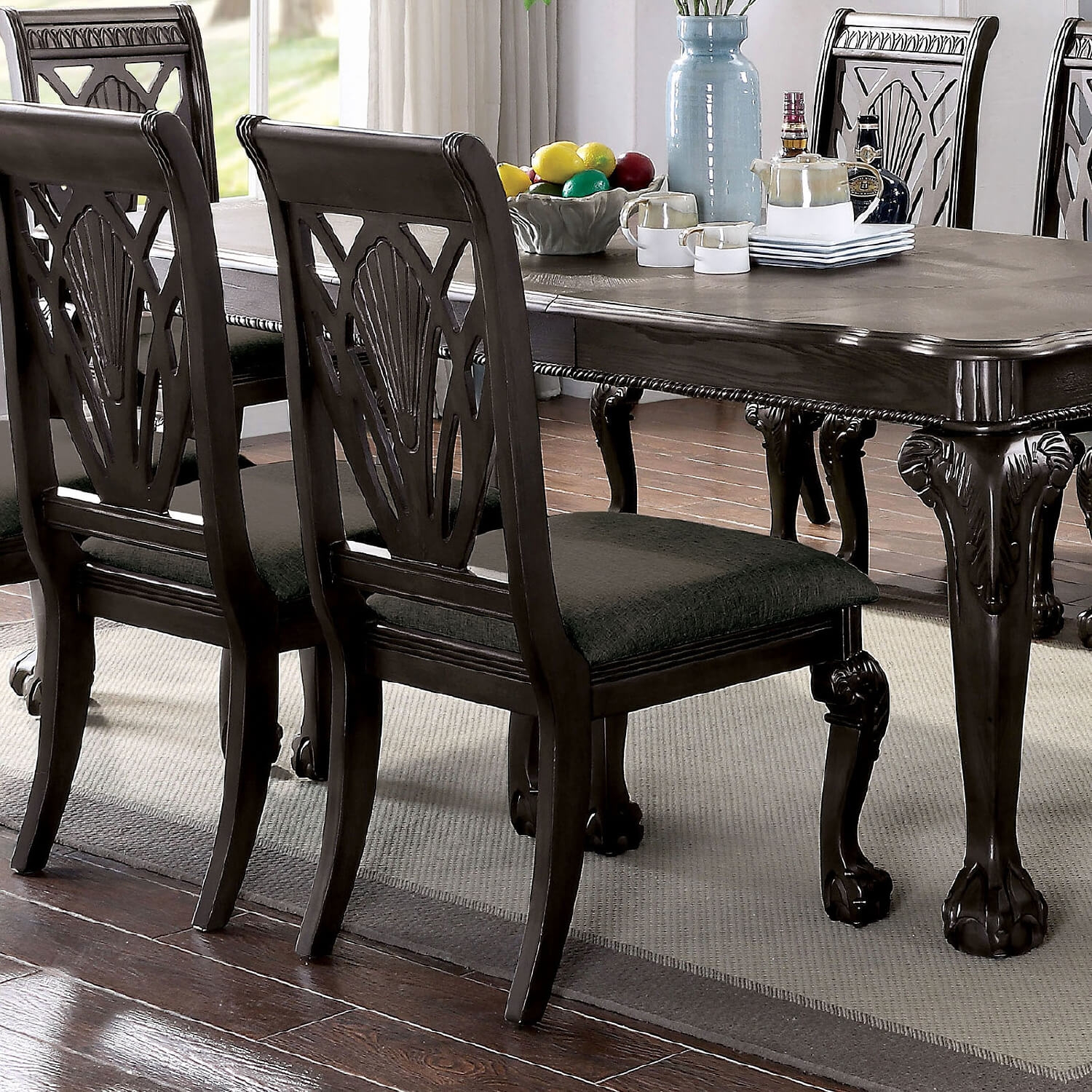 Petersburg Fabric/Wood Dining Side Chair, Set of 2