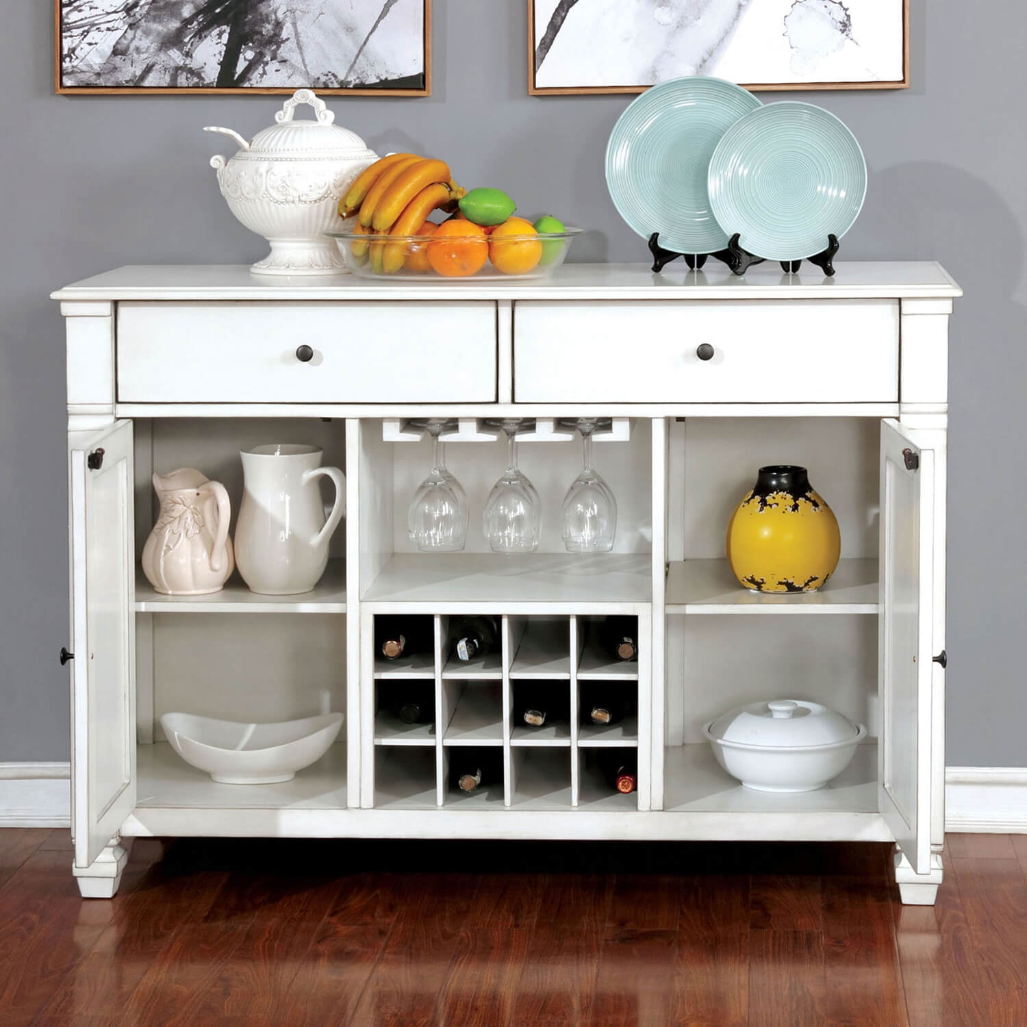 Kaliyah Wood Server w/2 Doors, 2 Drawers & Wine Storage