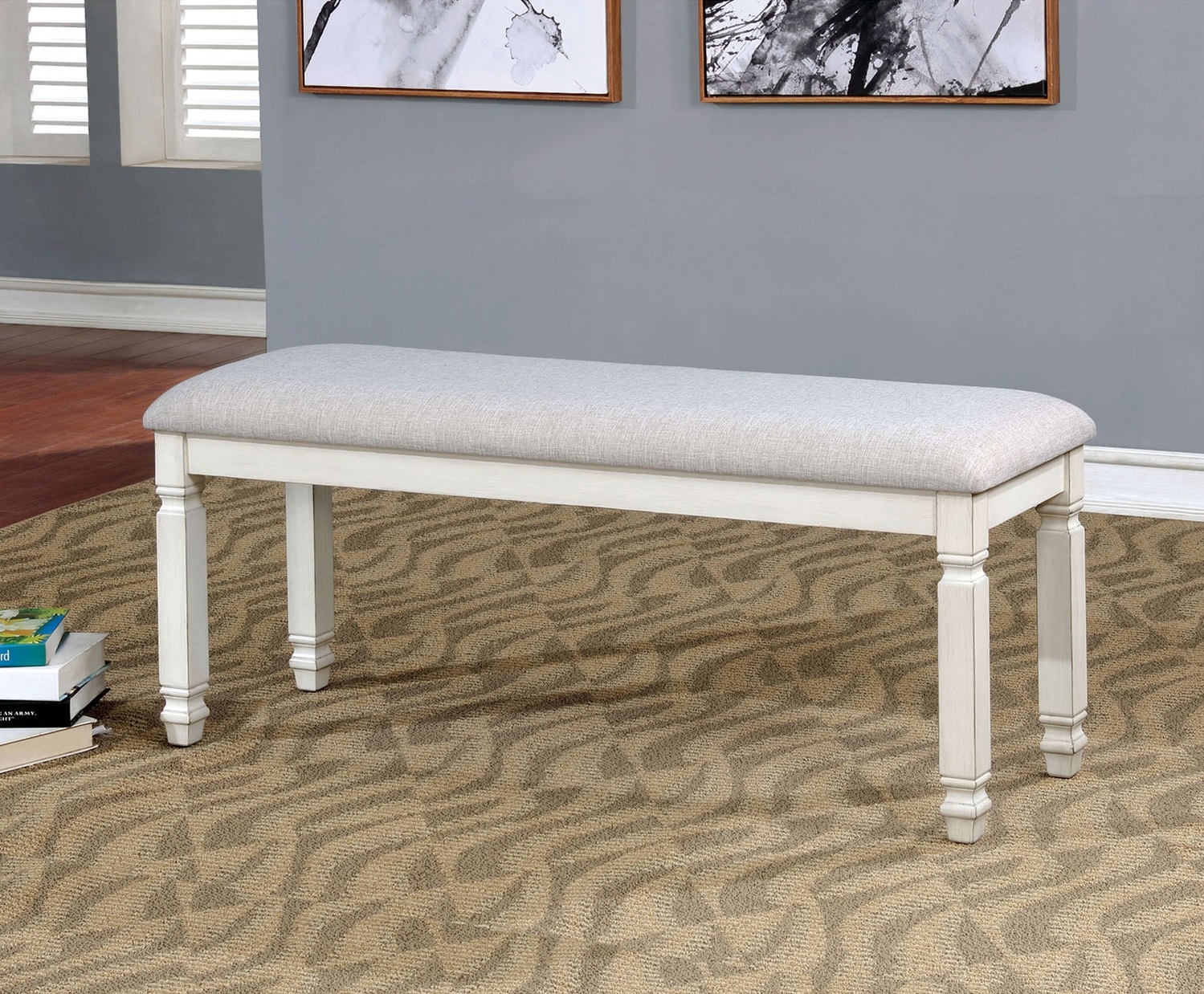 Kaliyah Fabric/Wood Dining Bench