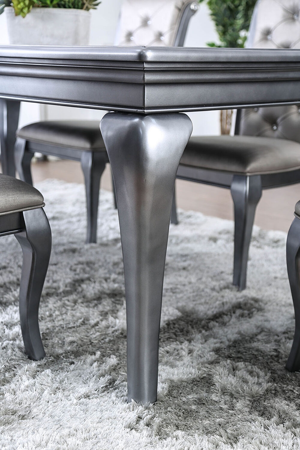 Amina Wood/Glass Extendable Dining Table