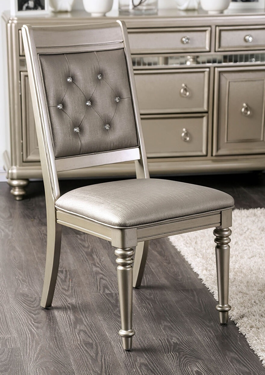 Xandra Leatherette/Wood Dining Side Chair, Set of 2