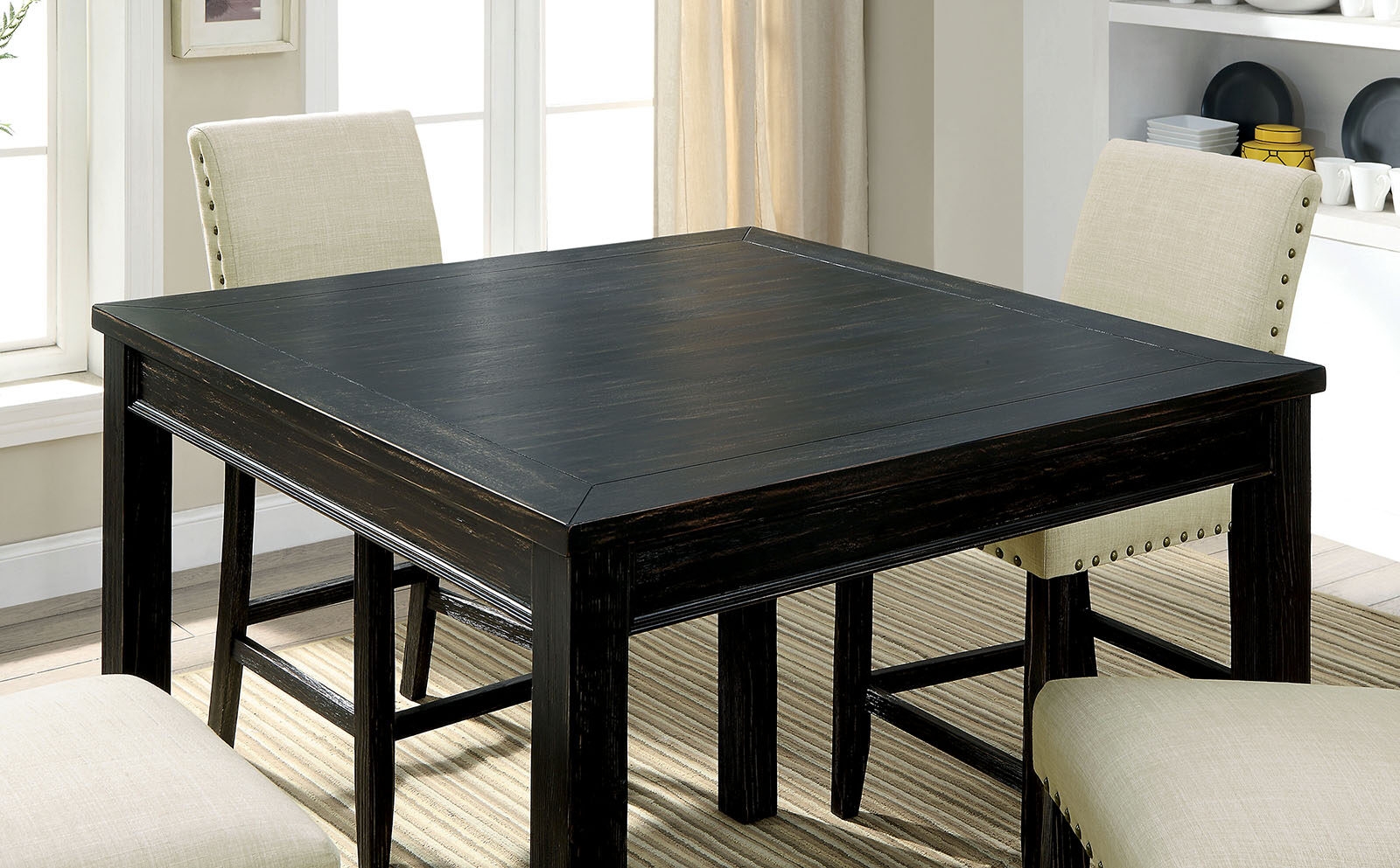 Kristie 5-Piece Fabric/Wood Counter Height Dining Set