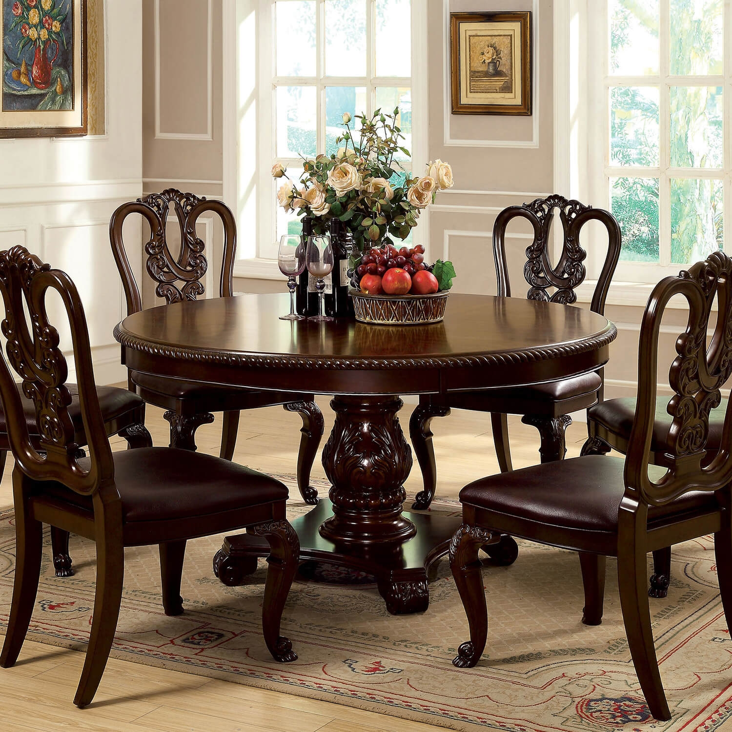 Bellagio Wood Round Dining Set