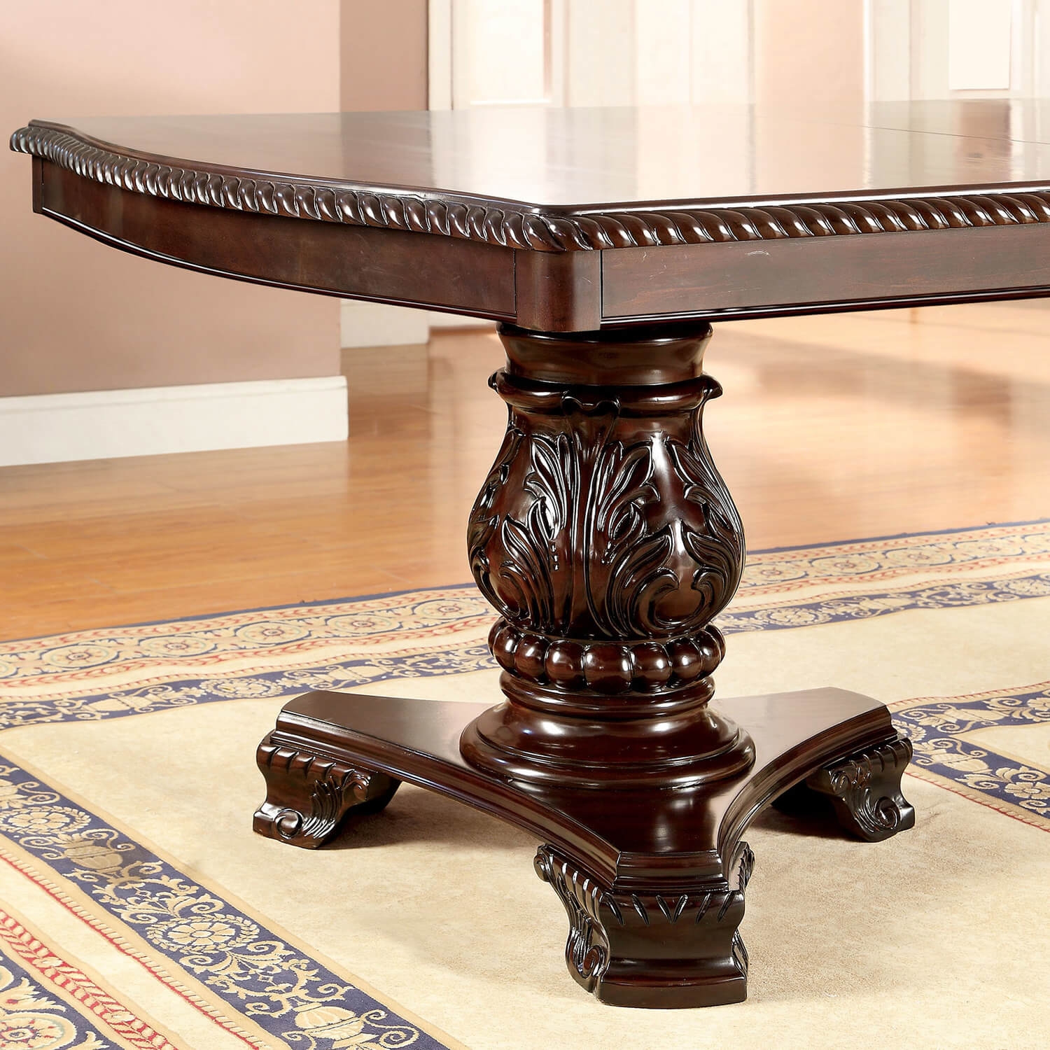 Bellagio Wood Rectangular Extendable Dining Table
