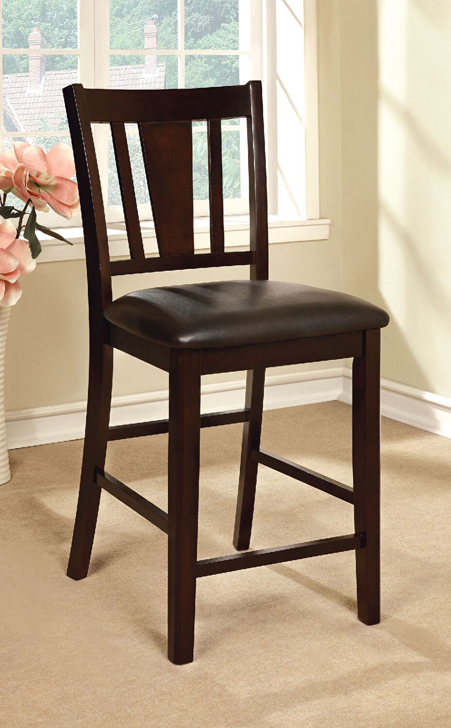 Bridgette 5-Piece Wood/Leatherette Square Counter Set