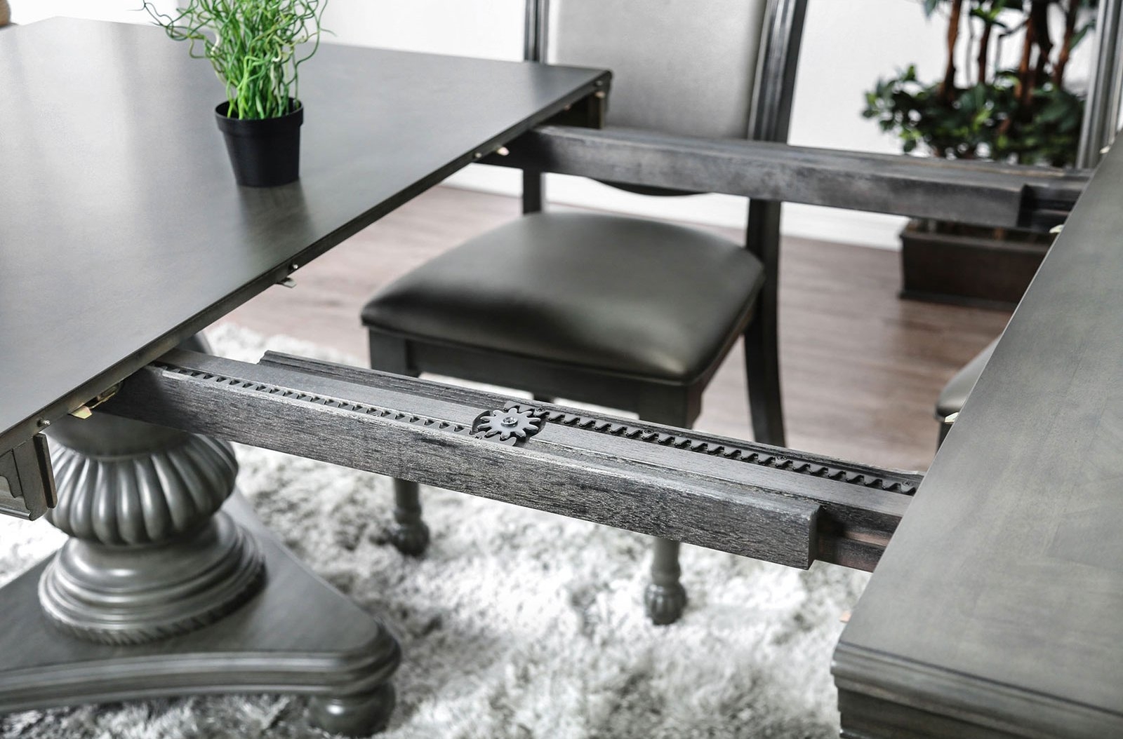 Alpena Wood Rectangular Extendable Dining Set