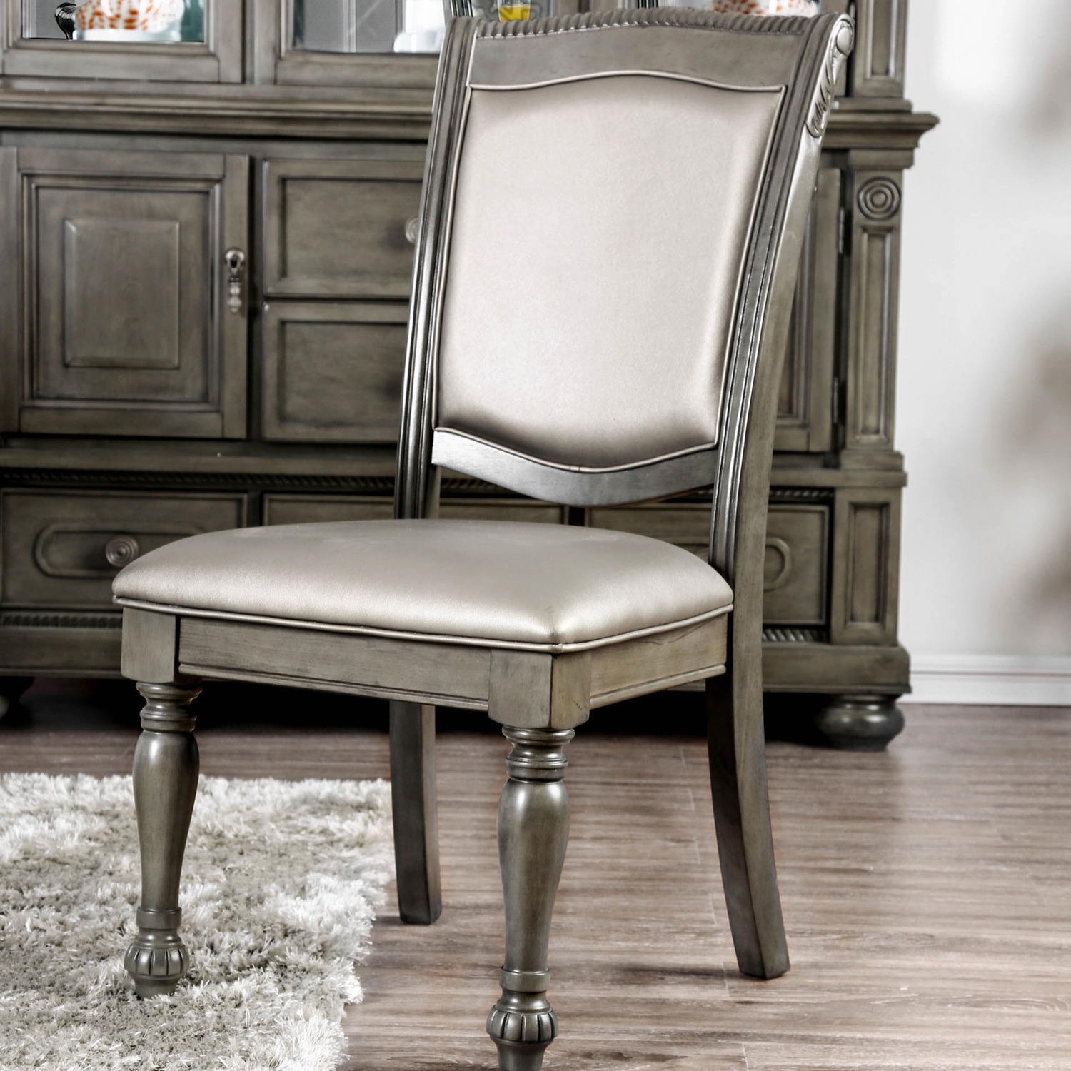 Alpena Leatherette/Wood Dining Side Chair, Set of 2
