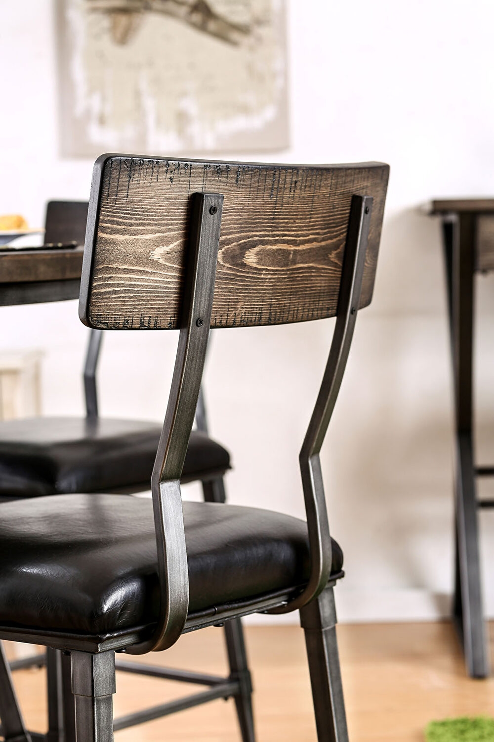 Mullane Metal/Wood Round Counter Height Dining Set