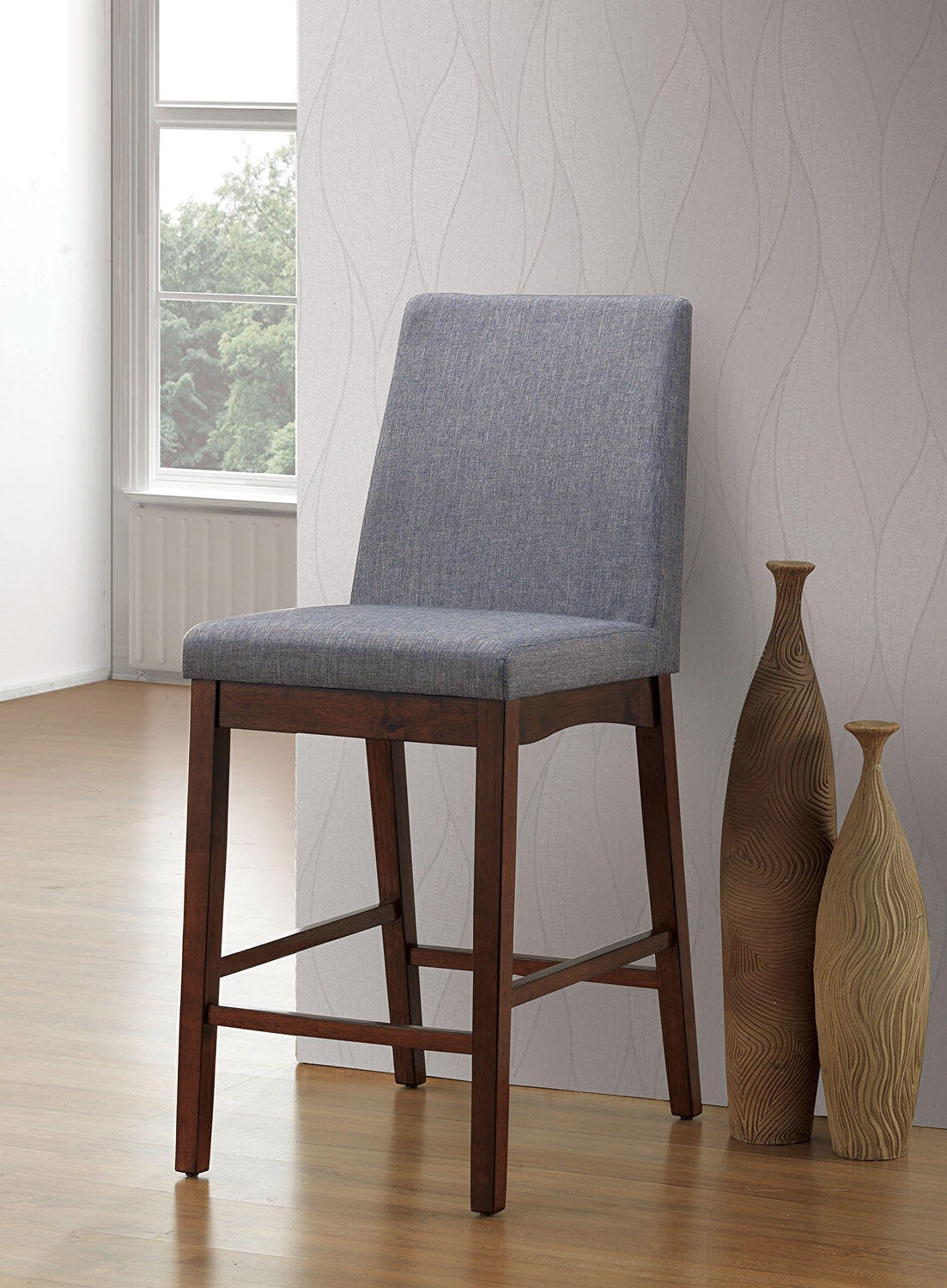 Marten Fabric/Wood Counter Chair, Set of 2