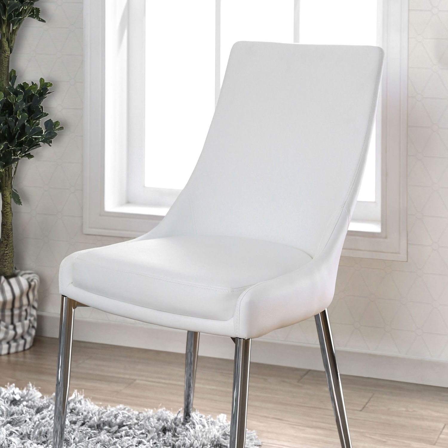 Izzy Leatherette/Metal Dining Side Chair, Set of 2