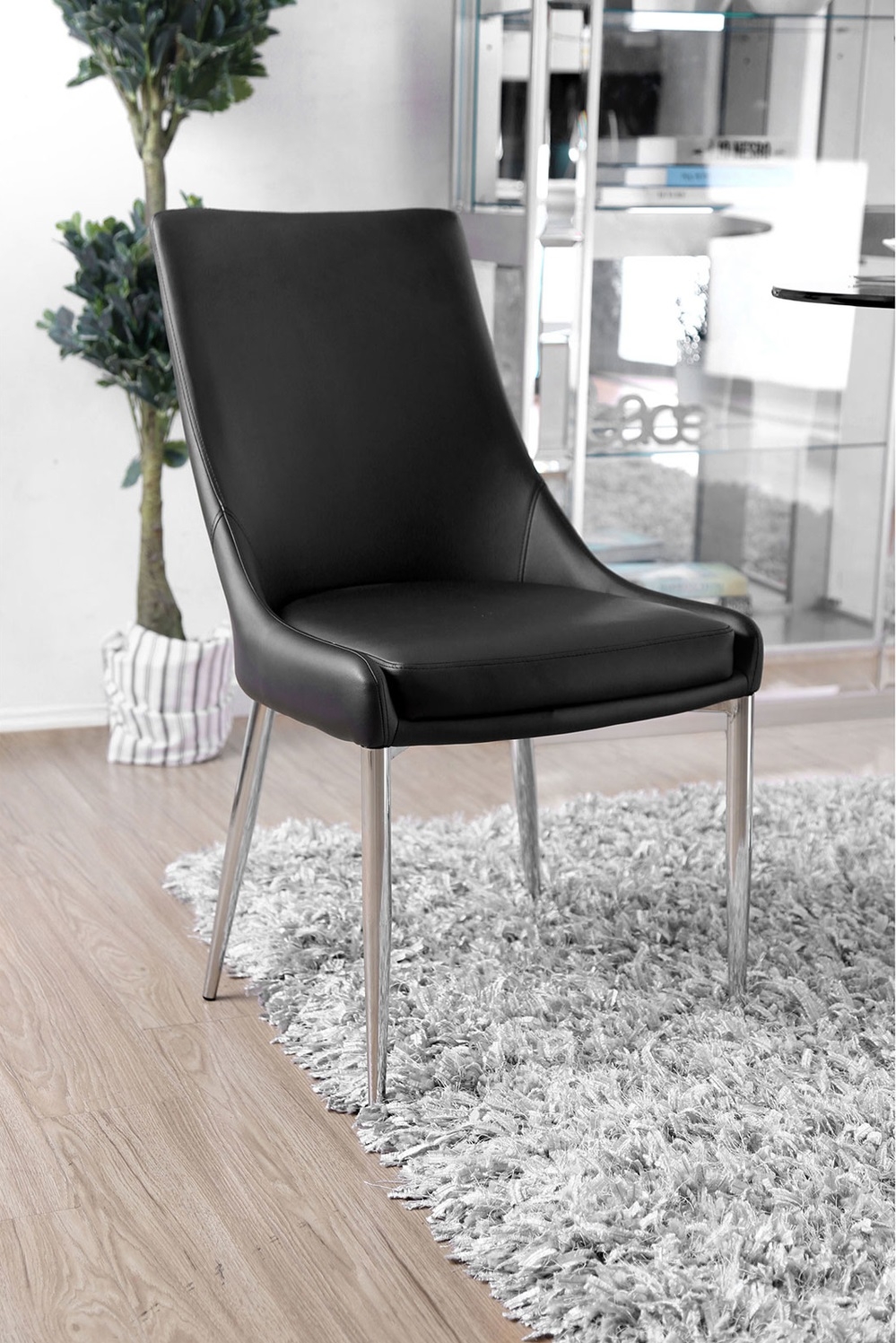 Izzy Glass/Mirror/Metal Round Dining Set