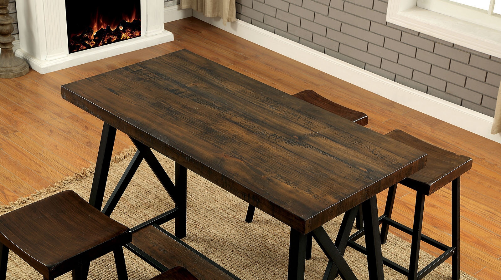 Lainey Wood Rectangular Counter Set