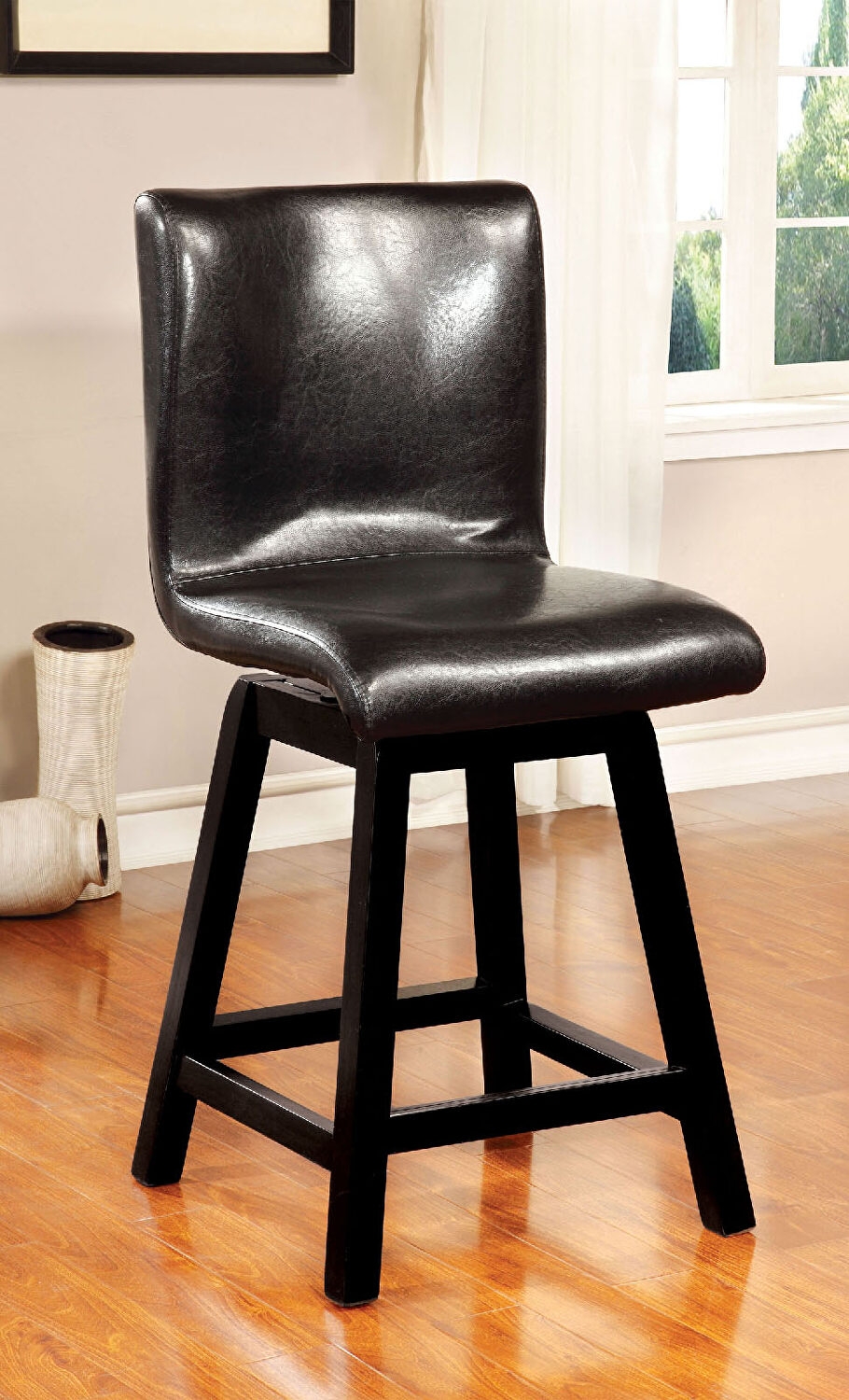 Hurley Leatherette/Wood Counter Chair, Set of 2