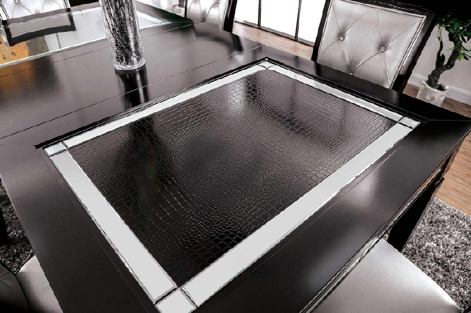 Alena Wood/Glass Extendable Dining Table