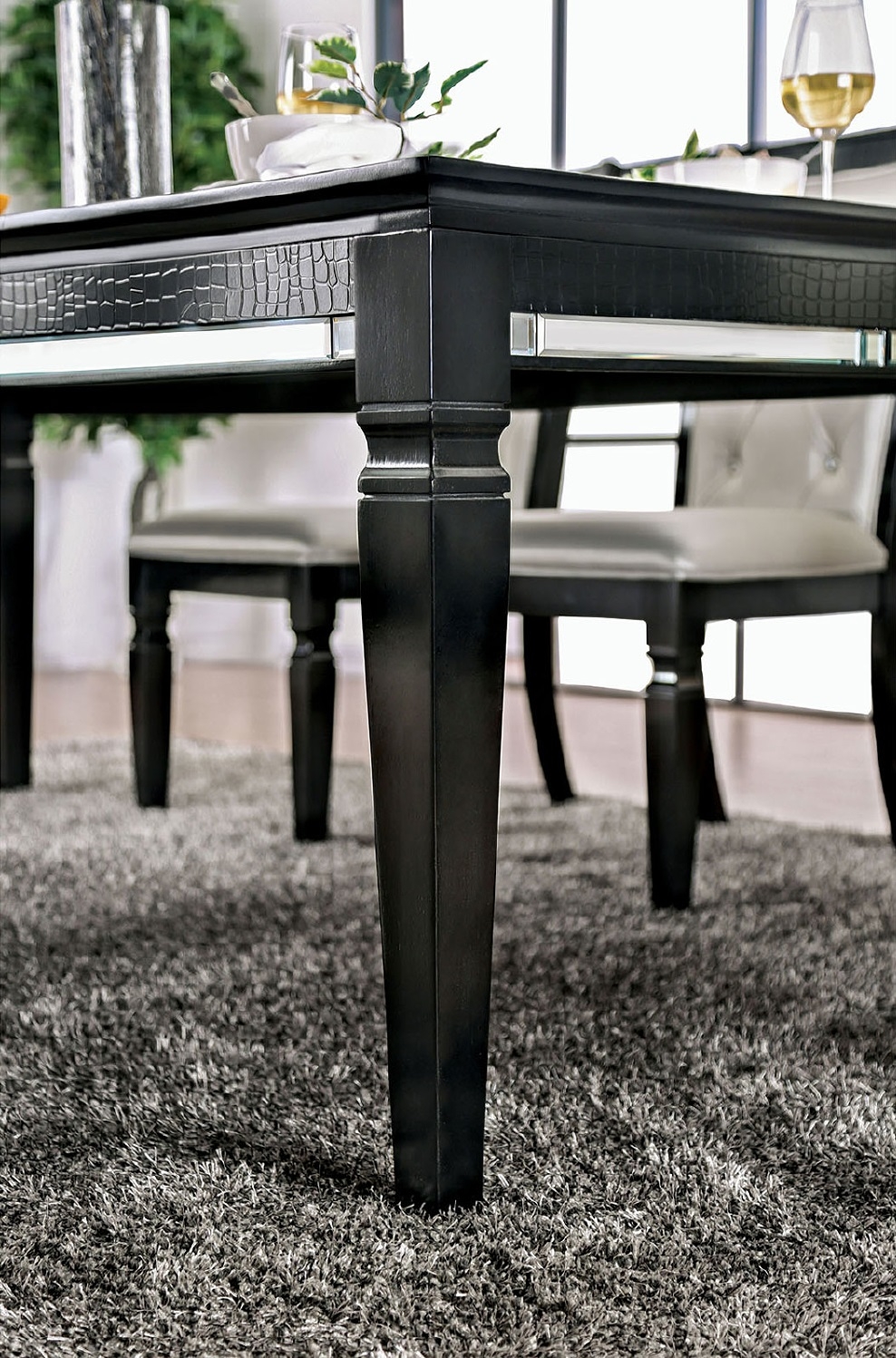 Alena Wood/Glass Extendable Dining Table