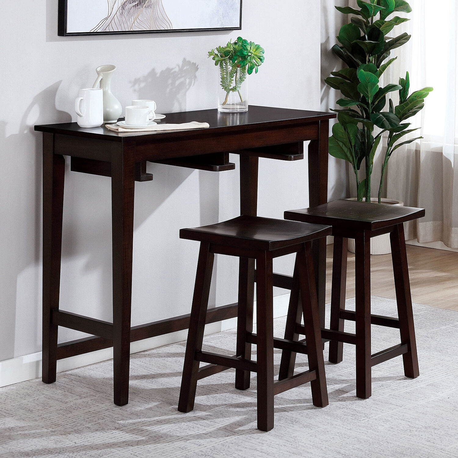 Elinor 3-Piece Wood Bar Table Set