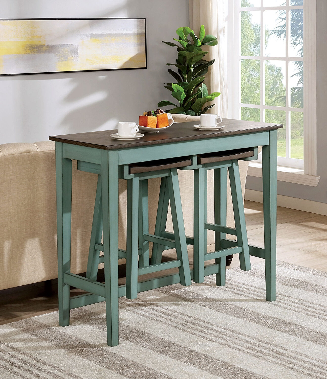 Elinor 3-Piece Wood Bar Table Set