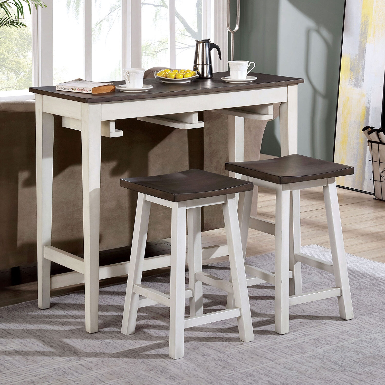 Elinor 3-Piece Wood Bar Table Set