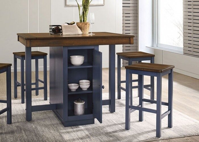 Azurine 5-Piece Wood Storage Counter Height Set