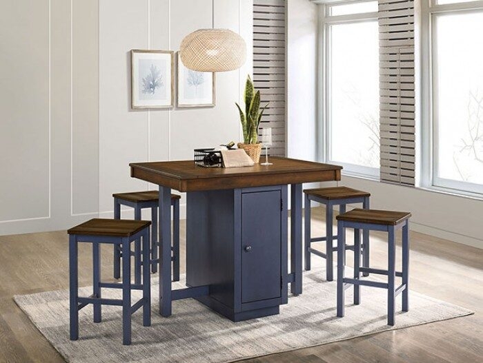 Azurine 5-Piece Wood Storage Counter Height Set