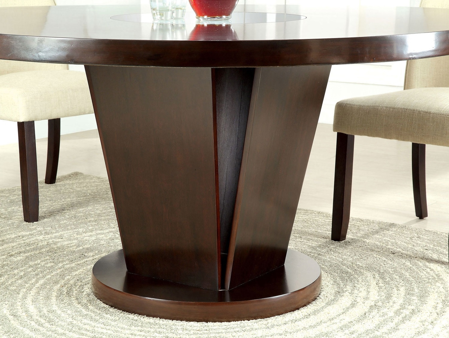 Cimma Mirror/Wood Round Dining Set