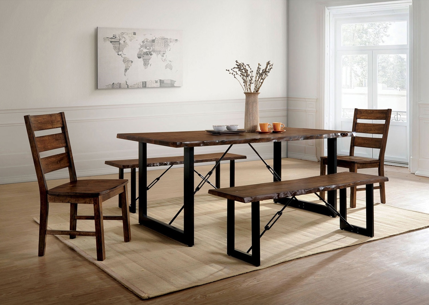 Dulce Wood/Metal Rectangular Dining Set