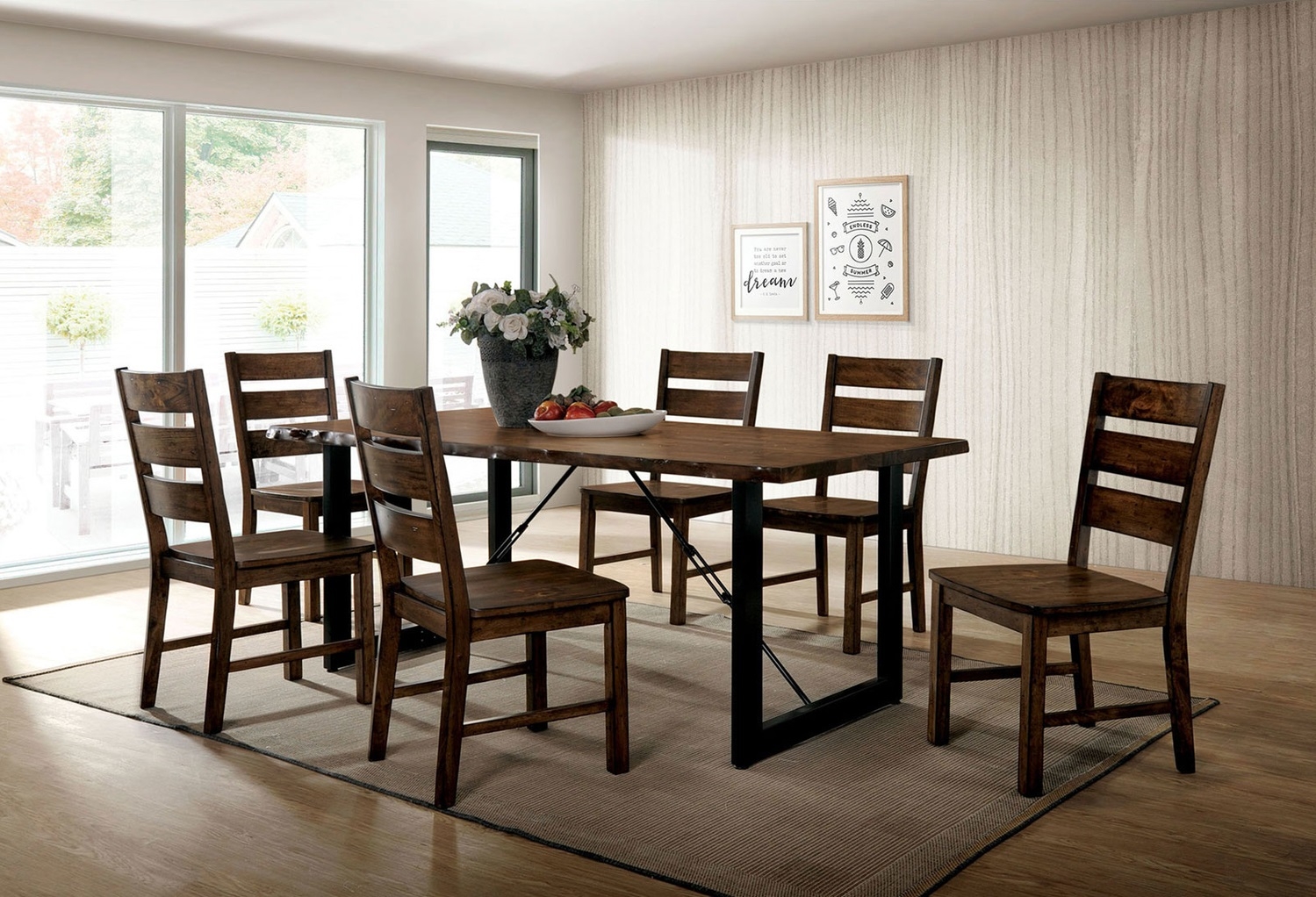 Dulce Wood/Metal Rectangular Dining Set