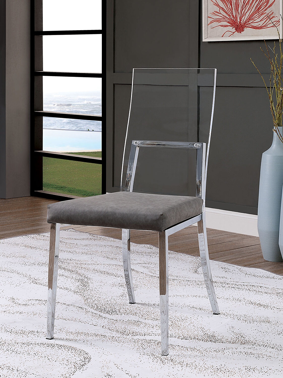Casper Acrylic/Glass/Metal Dining Set
