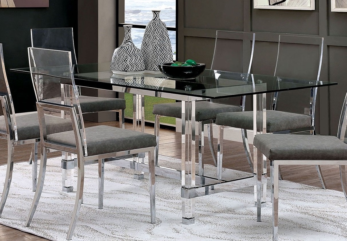 Casper Acrylic/Glass/Metal Dining Set