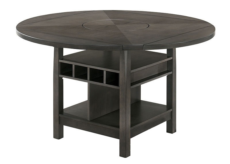 Stacie Wood Round Counter Height Dining Set w/Wine Rack