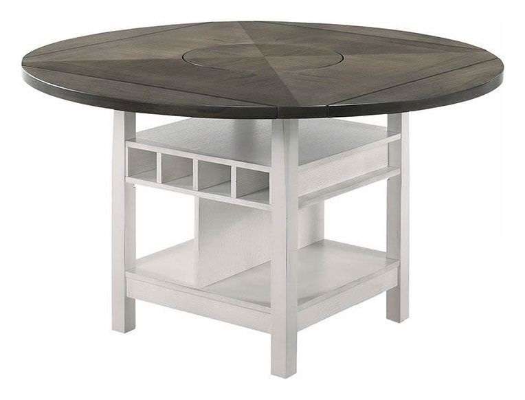 Stacie Wood Round Counter Height Dining Set w/Wine Rack