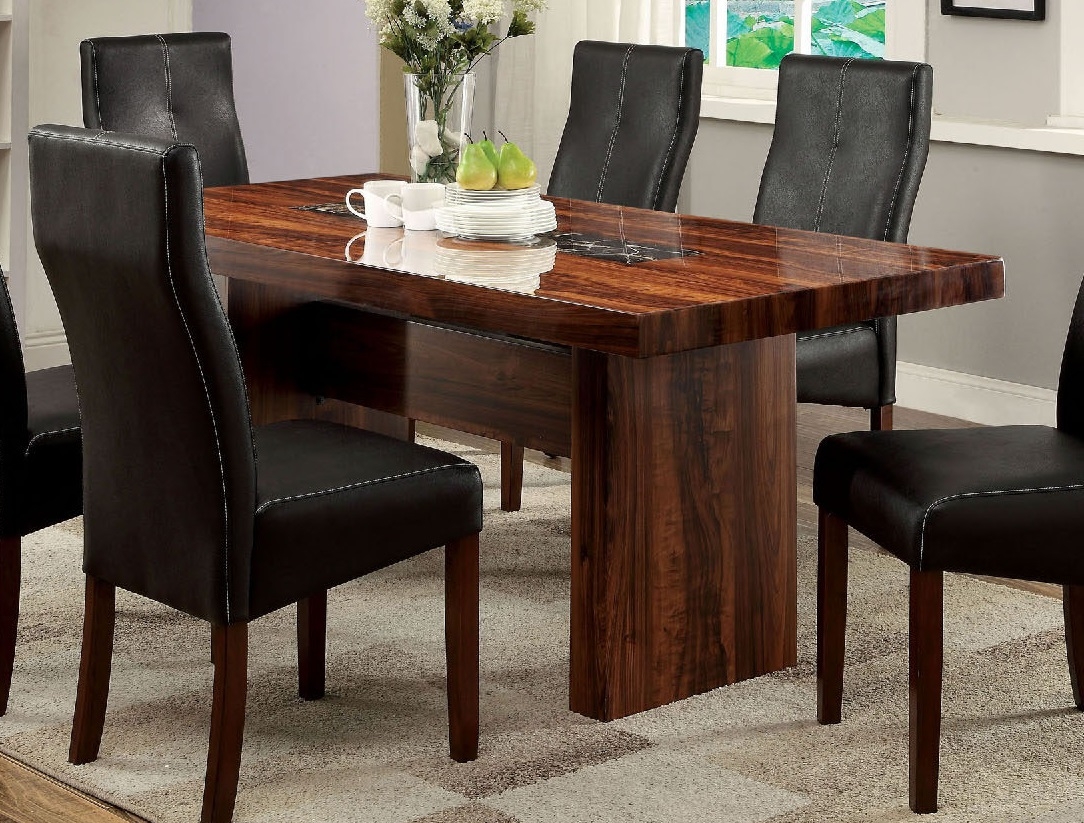 Bonneville Faux Marble/Wood Rectangular Dining Set
