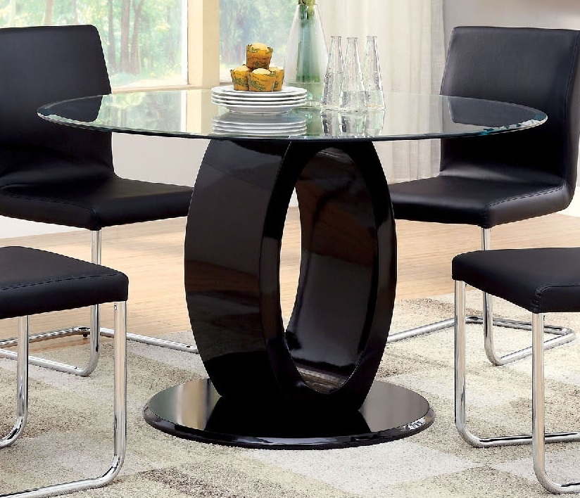 Lodia I Glass Round Dining Set