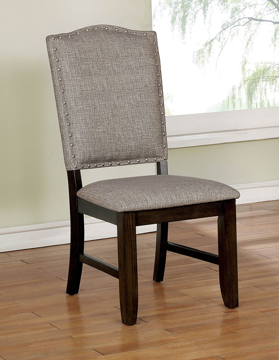 Teagan Fabric/Wood Dining Side Chair, Set of 2