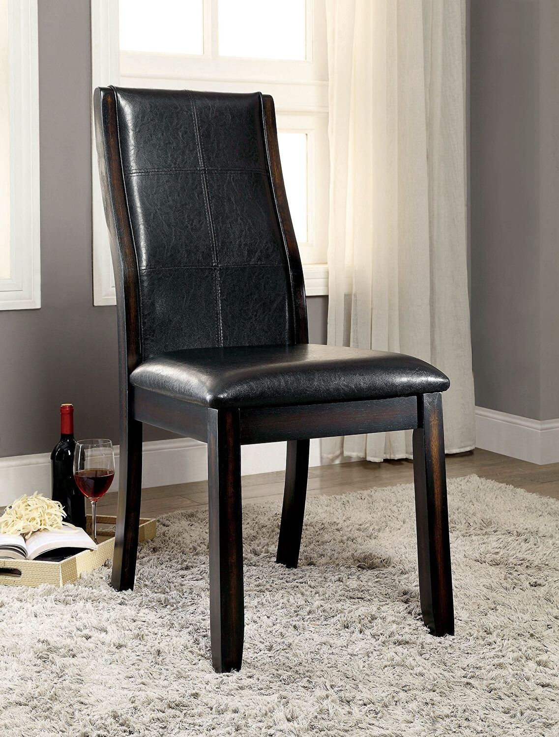 Clayton Faux Marble/Wood/Leatherette Rectangular Dining Set