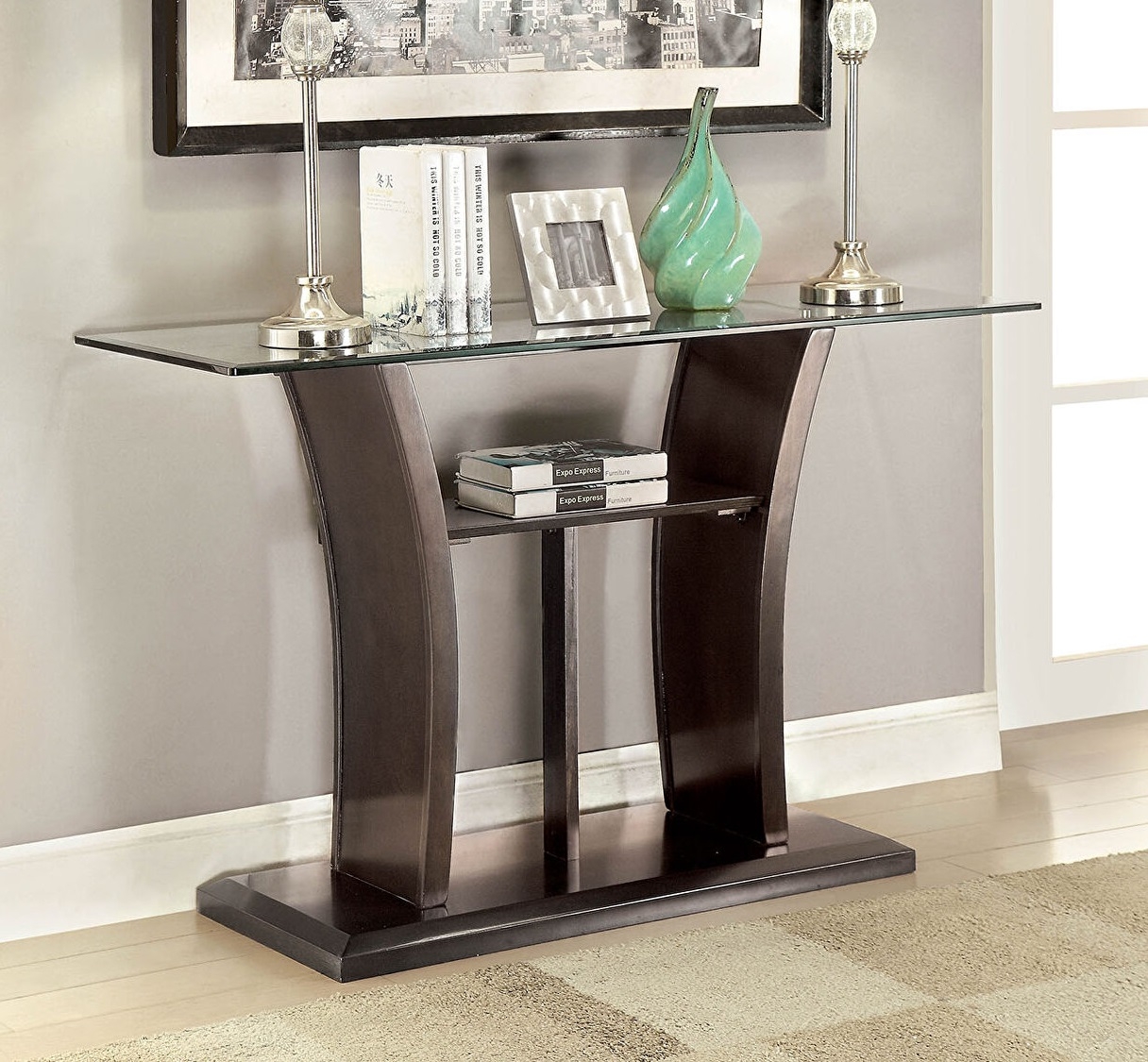 Manhattan Glass/Wood Coffee Table Set