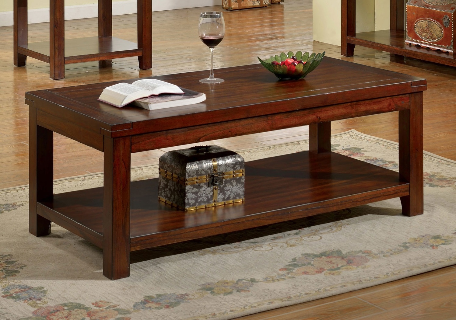 Estell Wood Storage Coffee Table Set
