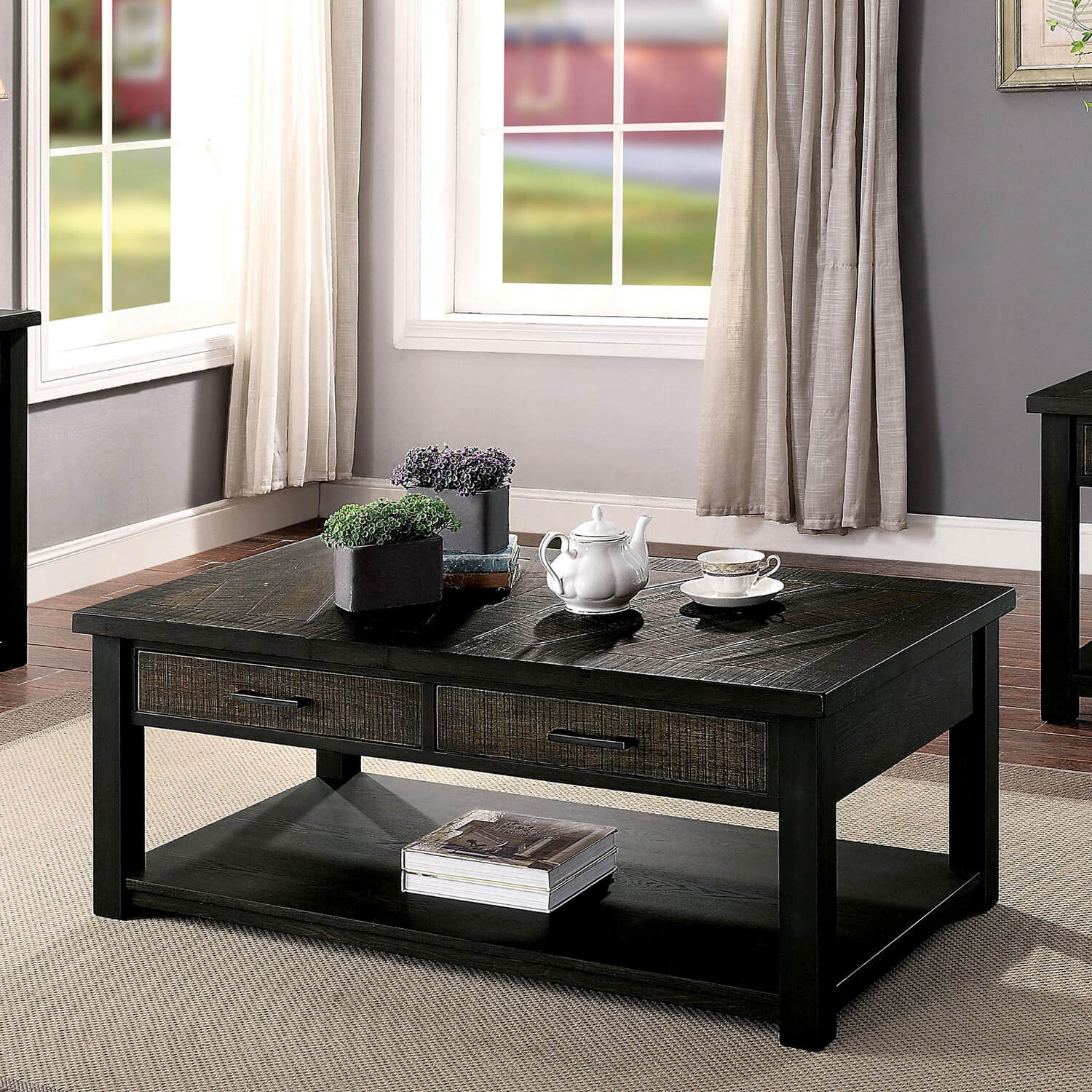 Rhymney Wood Storage Coffee Table Set