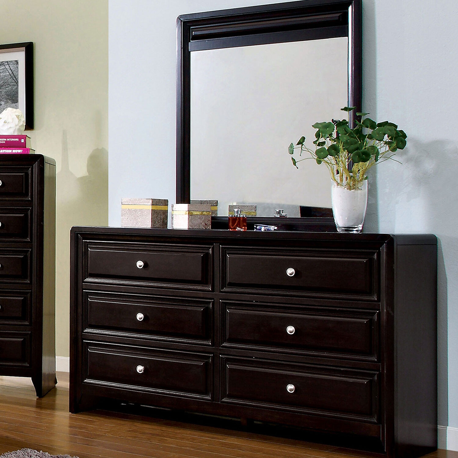 Winsor Leatherette/Wood Panel Bedroom Set