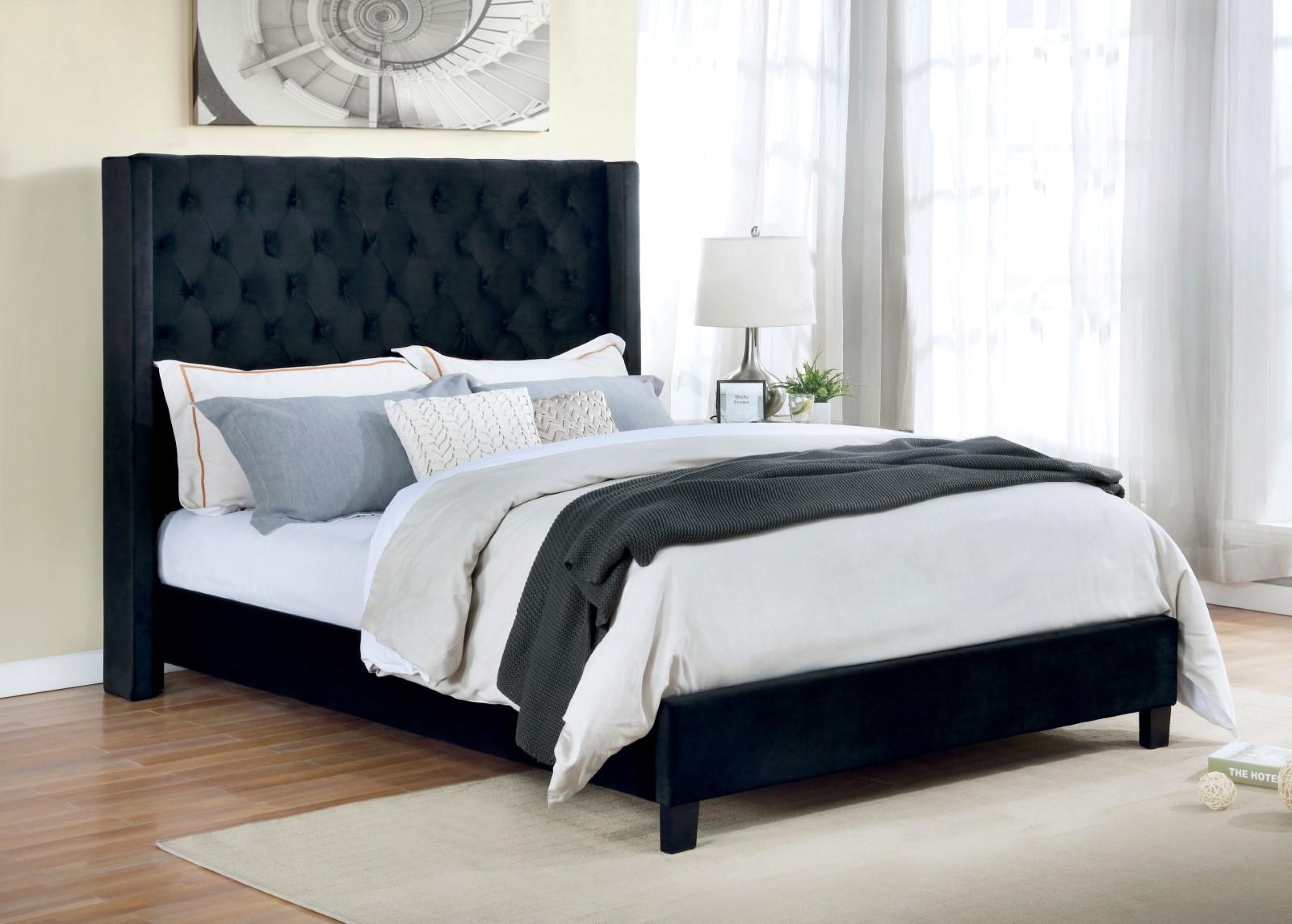 Ryleigh Fabric/Wood Platform Tufted Bed, California King Size