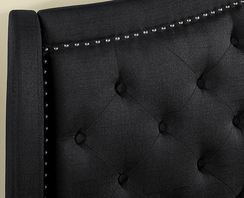 Carly Fabric/Wood Tufted Platform Bed, Queen Size