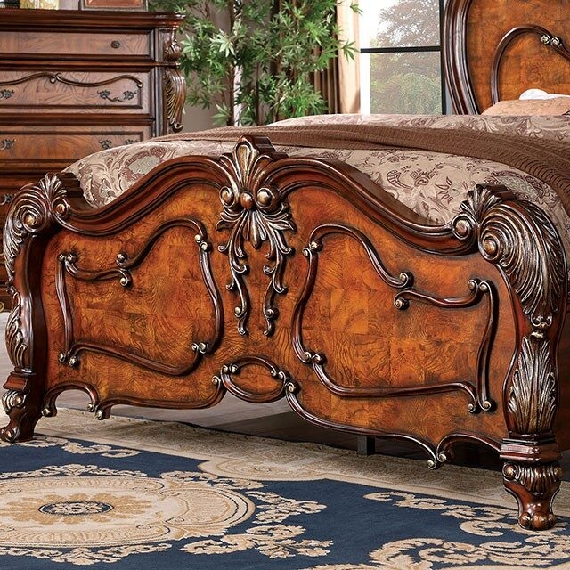 Rosewood Wood Panel Bed, Queen Size