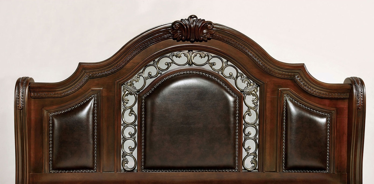 Flandreau Leatherette/Wood Panel Bed, Queen Size