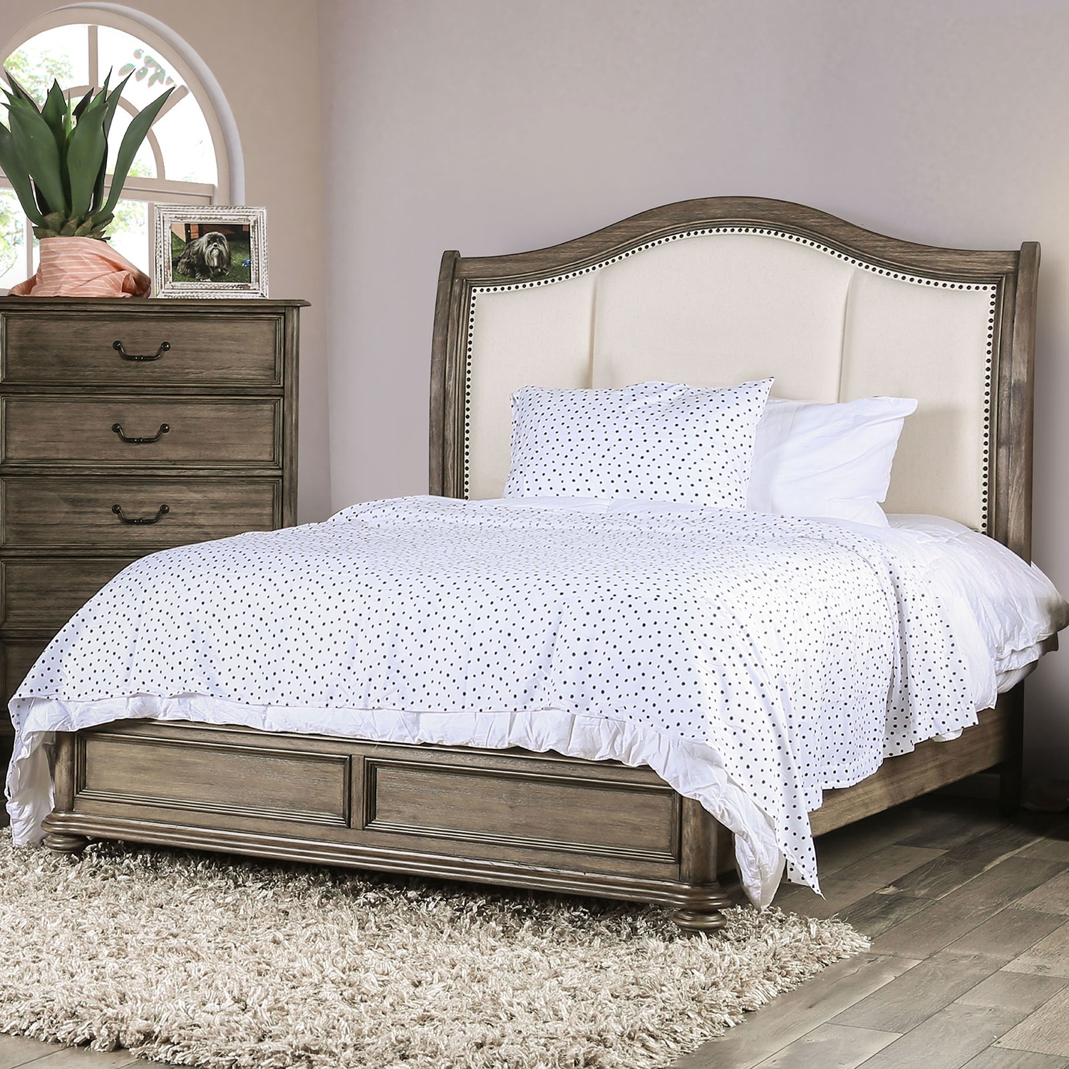 Belgrade Fabric/Wood Panel Bedroom Set