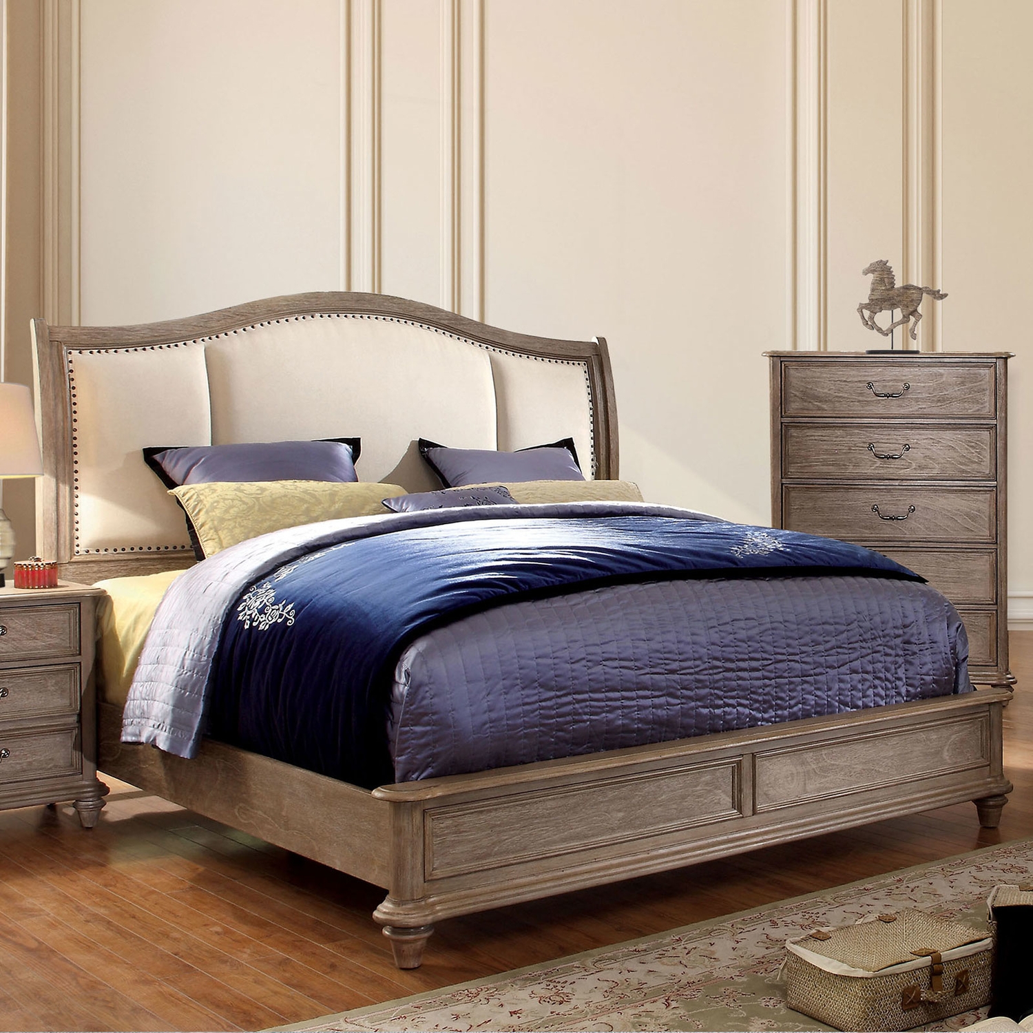 Belgrade Fabric/Wood Panel Bedroom Set