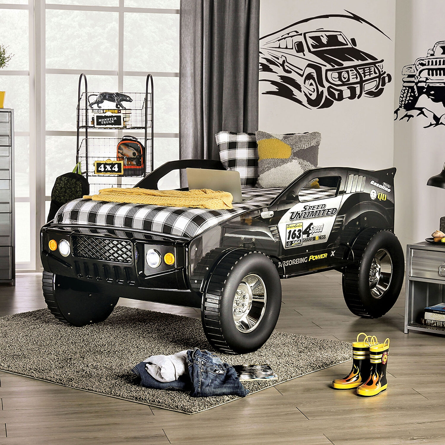 Speed Jump twin car bed by Furniture of America